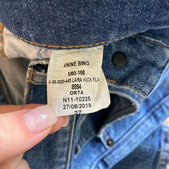 Anine Bing Lara Kick Blue Jeans Flare Size 27 - Picture 12 of 12